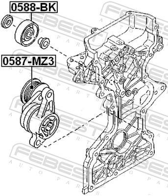 Rolo tensor da correia trapezoidal estriada FEBEST ref. 0587-MZ3