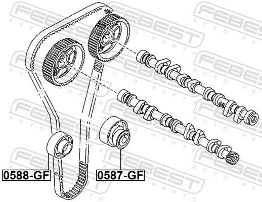 Galet enrouleur de courroie de distribution FEBEST ref. 0588-GF
