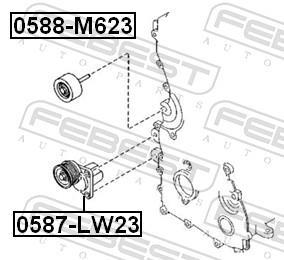 Galet enrouleur de courroie d'accessoire FEBEST ref. 0588-M623