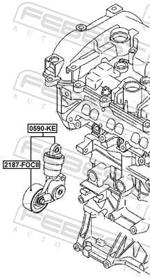 Tensor de correa, correa poli V FEBEST ref. 0590-KE