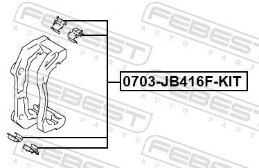 Kit d'accessoires pour plaquette de frein à disque FEBEST 0703-JB416F-KIT