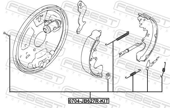 Kit d'accessoires pour mâchoire de frein à tambour FEBEST ref. 0704-JB627R-KIT