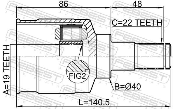 Joint homocinétique, transmission FEBEST ref. 0711-RG413RH
