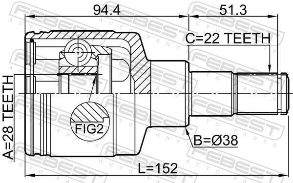 Junta homocinética FEBEST ref. 0711-RM415LH
