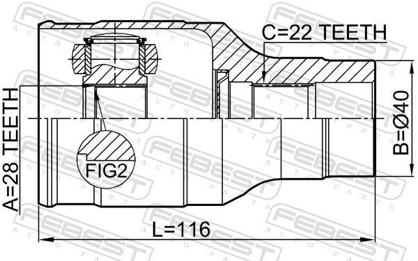 Joint homocinétique, transmission FEBEST 0711-RS415RH