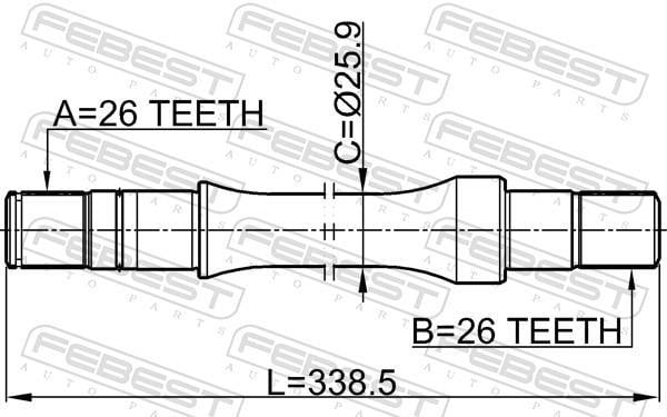 Cardan FEBEST ref. 0712-RH413