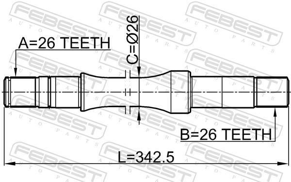 Cardan FEBEST ref. 0712-RH413WD