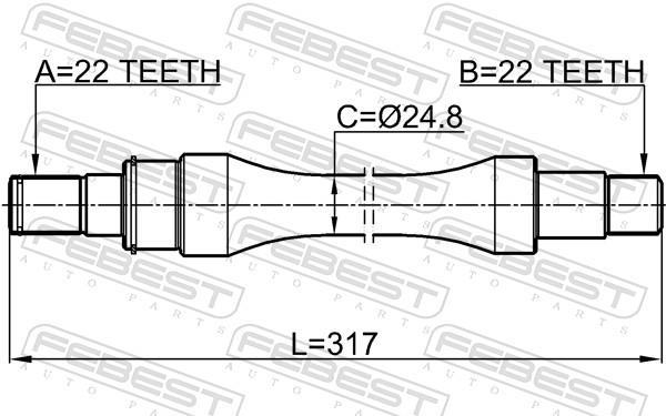 Cardan FEBEST ref. 0712-RM413RH