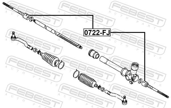 Rotule de direction intérieure (Rotule axiale) FEBEST ref. 0722-FJ