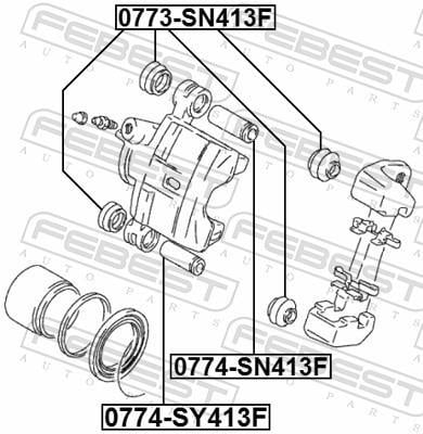 Guide d'étrier de frein FEBEST ref. 0774-SY413F