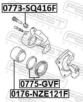 Kit de réparation d'étrier de frein FEBEST ref. 0775-GVF