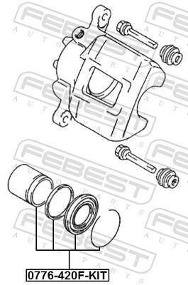 Piston, étrier de frein FEBEST 0776-420F-KIT