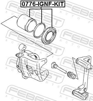 Piston, étrier de frein FEBEST ref. 0776-IGNF-KIT