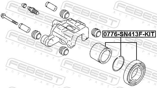 Piston, étrier de frein FEBEST 0776-SN413F-KIT