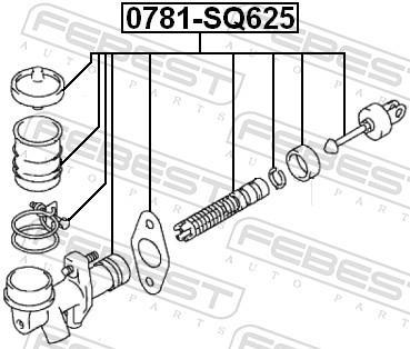 Cilindro maestro, embrague (Bomba de embrague) FEBEST ref. 0781-SQ625