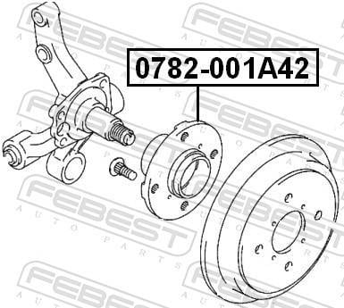 Moyeu de roue (Roulement de roue) FEBEST ref. 0782-001A42