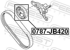 Rolo tensor da correia trapezoidal estriada FEBEST ref. 0787-JB420