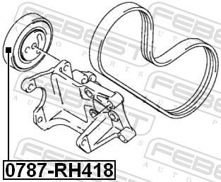 Rolo tensor da correia trapezoidal estriada FEBEST ref. 0787-RH418