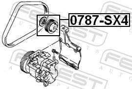 Rolo tensor da correia trapezoidal estriada FEBEST ref. 0787-SX4
