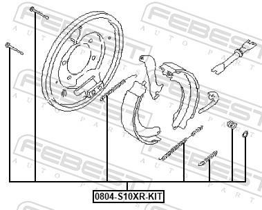 Kit d'accessoires pour mâchoire de frein à tambour FEBEST ref. 0804-S10XR-KIT