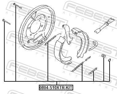 Kit d'accessoires pour mâchoire de frein à tambour FEBEST ref. 0804-S10XTR-KIT