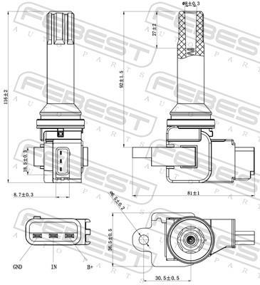 Bobine d'allumage FEBEST ref. 08640-002