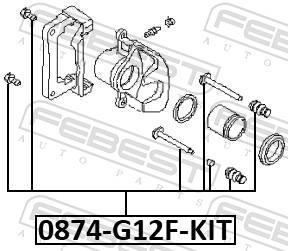 Guide d'étrier de frein FEBEST 0874-G12F-KIT