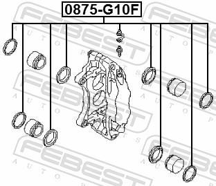 Kit de réparation d'étrier de frein FEBEST ref. 0875-G10F