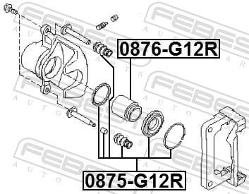 Piston, étrier de frein FEBEST 0876-G12R