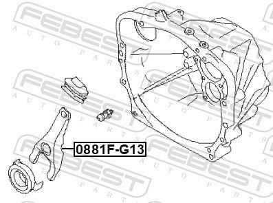 Fourchette de débrayage, embrayage FEBEST ref. 0881F-G13