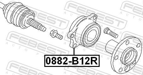 Moyeu de roue (Roulement de roue) FEBEST 0882-B12R