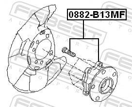Moyeu de roue (Roulement de roue) FEBEST ref. 0882-B13MF