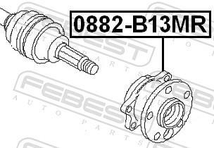 Moyeu de roue (Roulement de roue) FEBEST ref. 0882-B13MR