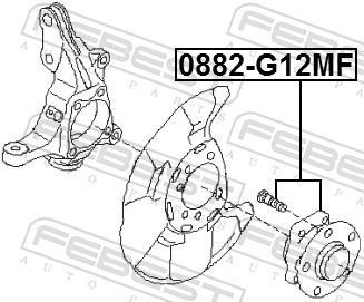 Moyeu de roue (Roulement de roue) FEBEST ref. 0882-G12MF