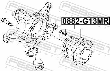 Moyeu de roue (Roulement de roue) FEBEST ref. 0882-G13MR
