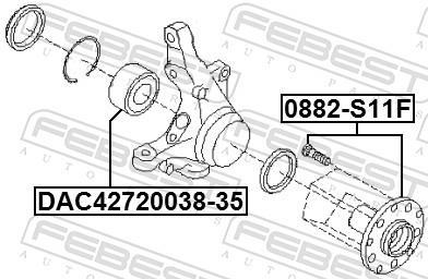 Moyeu de roue (Roulement de roue) FEBEST ref. 0882-S11F