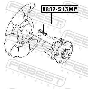 Moyeu de roue (Roulement de roue) FEBEST ref. 0882-S13MF