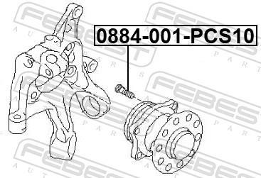 Boulon de roue FEBEST ref. 0884-001-PCS10