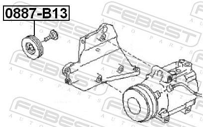 Rolo tensor da correia trapezoidal estriada FEBEST ref. 0887-B13