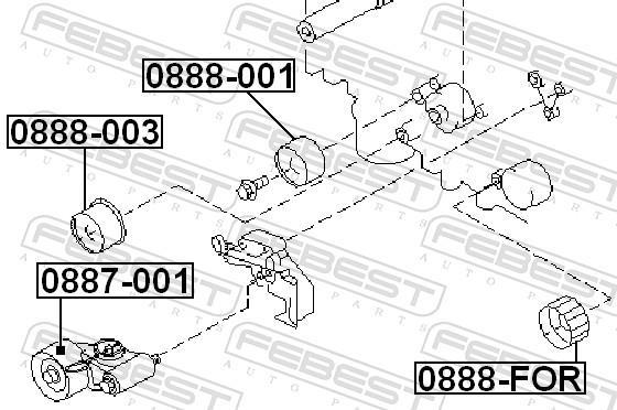 Galet enrouleur de courroie de distribution FEBEST ref. 0888-003