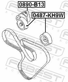 Tensor de correia trapezoidal estriada FEBEST 0890-B13