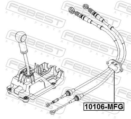 Cable para caja de cambios manual FEBEST ref. 10106-MFG