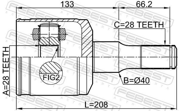 Joint homocinétique, transmission FEBEST ref. 1011-TRB