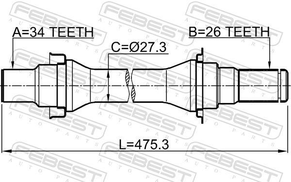 Cardan FEBEST 1012-V250RH