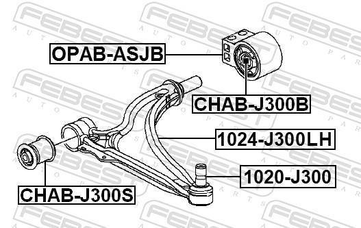 Triângulo, braço de suspensão FEBEST ref. 1024-J300LH