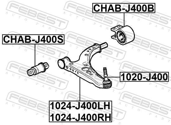 Triangle de suspension FEBEST ref. 1024-J400RH