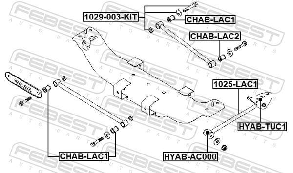 Tornillo corrector de inclinación FEBEST ref. 1029-003-KIT