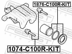 Guide d'étrier de frein FEBEST ref. 1074-C100R-KIT
