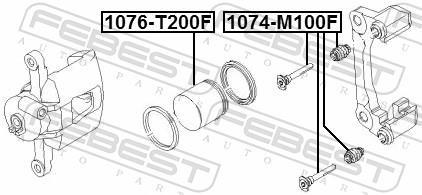 Guide d'étrier de frein FEBEST ref. 1074-M100F