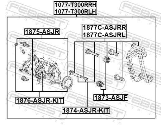 Étrier de frein FEBEST ref. 1077-T300RLH